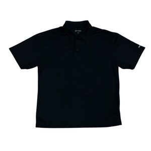 Top-Flite Men's Black Mesh Texture Performance Golf Polo Large Modern Uniform